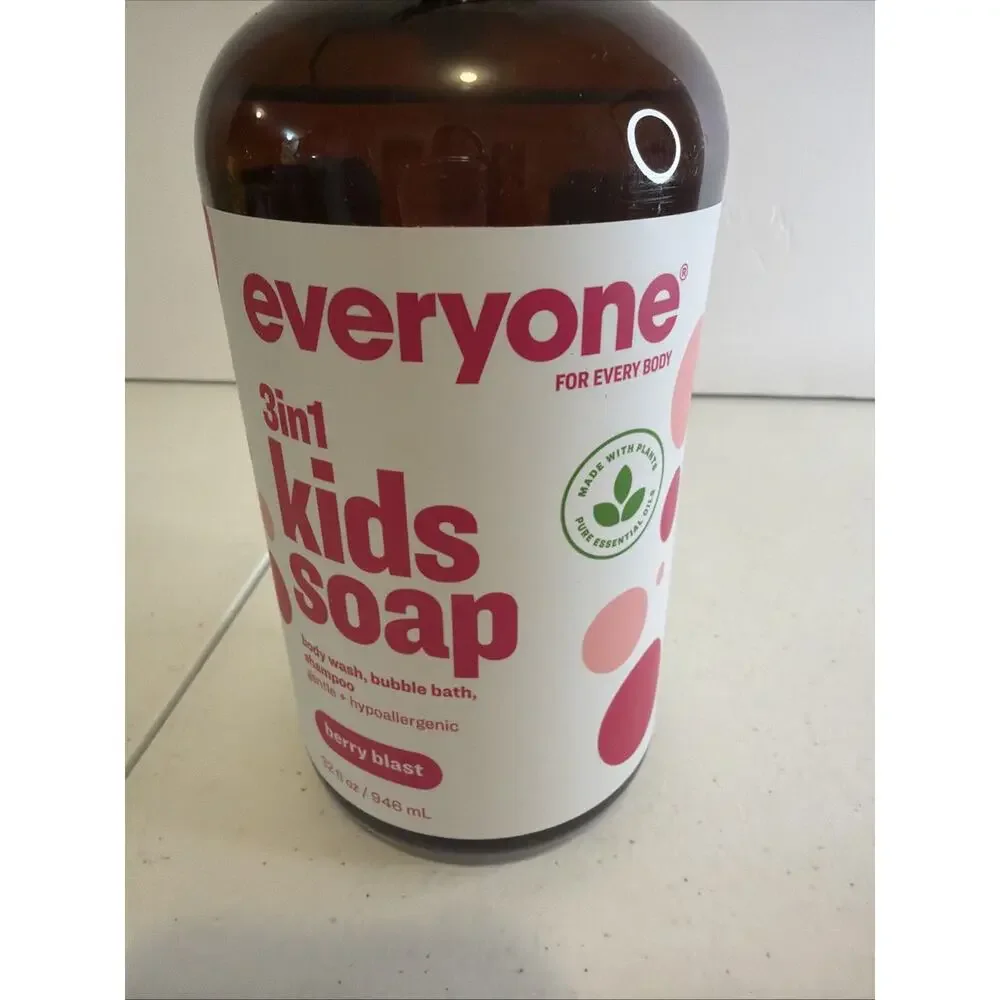 Everyone 3in1 Kids Soap Berry Blast Body Wash Shampoo Bubble Bath 32oz NEW